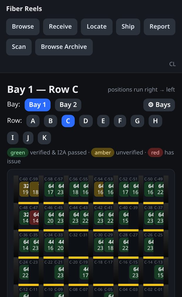 The rack grid on a phone