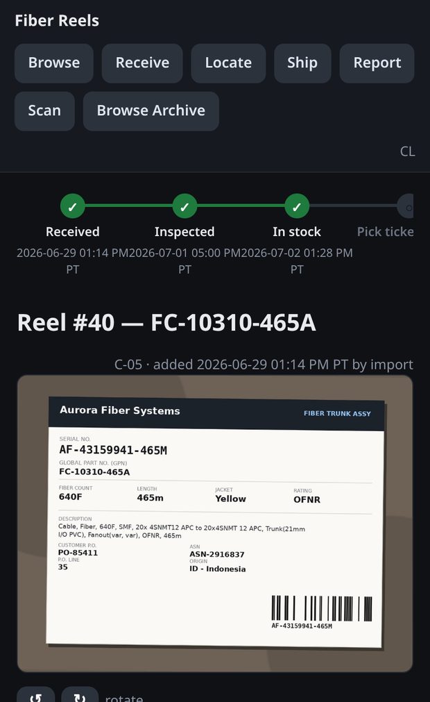 A reel record on a phone